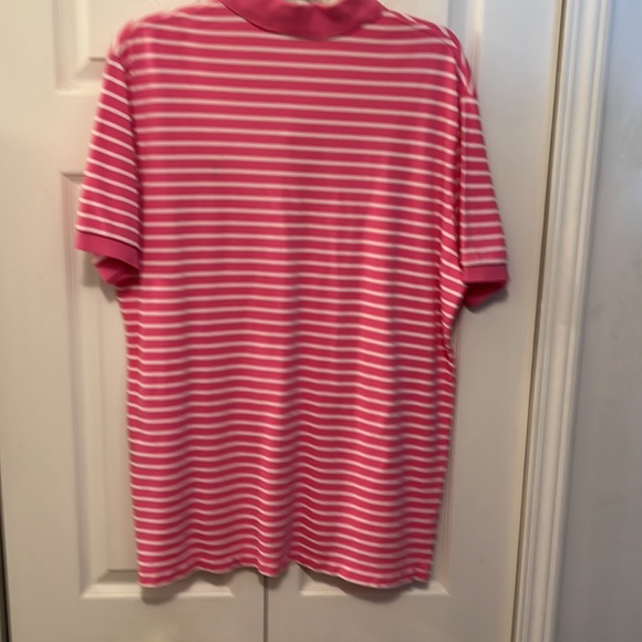NWOT POLO SHIRT BY RALPH LAUREN PINK & WHITE STRIPED SIZE L 100% COTTON - Picture 3 of 8